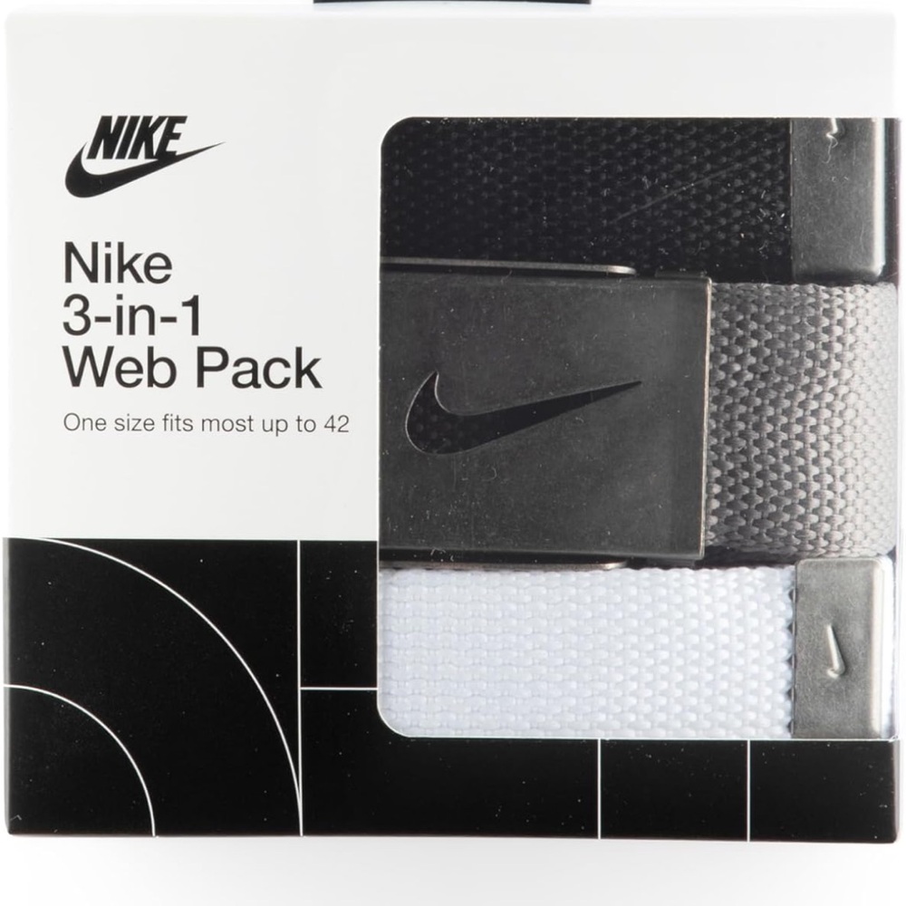 Nike Men's Black, White, and Gray Golf Belt Trio - Picture 2 of 10